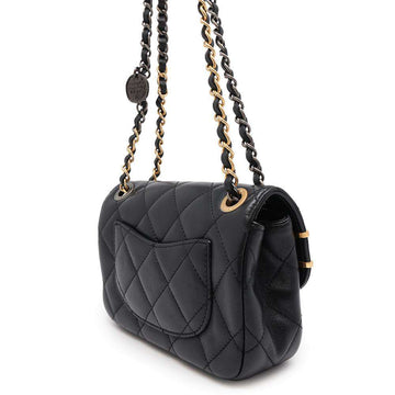 CHANEL Mini Matelasse Clip Coco GX ChainShoulder Bag BlackAS2978 Lambskin Size 18