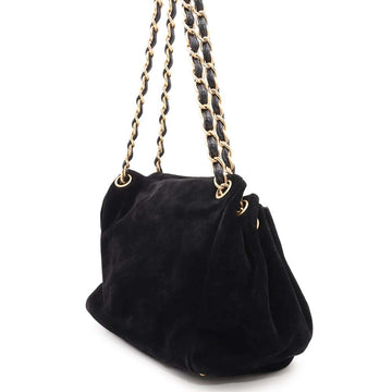 CHANEL CC Logo ChainShoulder Black Velour