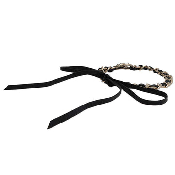 CHANEL CC Logo headband BlackAB7846 Metal Leather