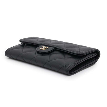 CHANEL Matelasse flap wallet BlackAP1000 Caviar Leather