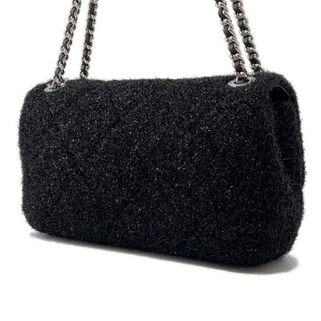 CHANEL Matelasse ChainShoulder Bag Pool Toe Glitter BlackA91984 Lambskin Mix Fiber Size 25