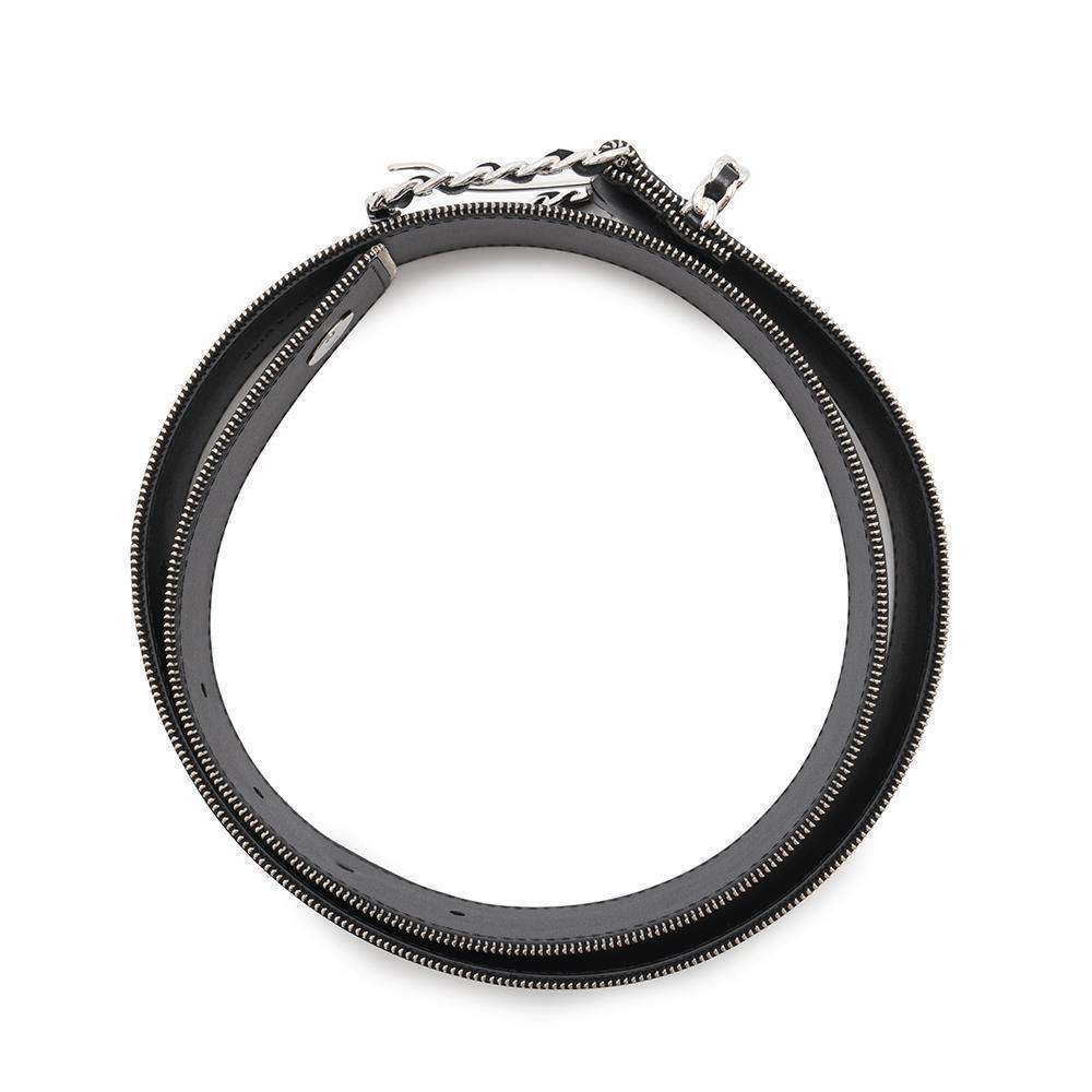 CHANEL Belt Black Lambskin Size 80
