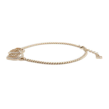 CHANEL CHANEL logo double heart choker necklaceABB646 Metal strass