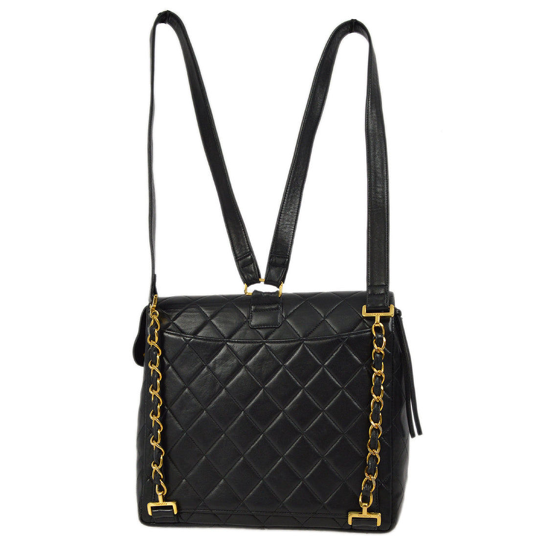 Chanel Black Lambskin Classic Flap Backpack