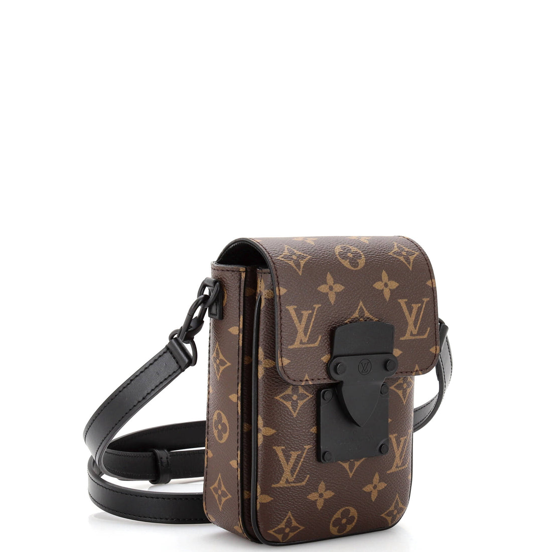 S Lock Vertical Wearable Wallet Macassar Monogram Canvas