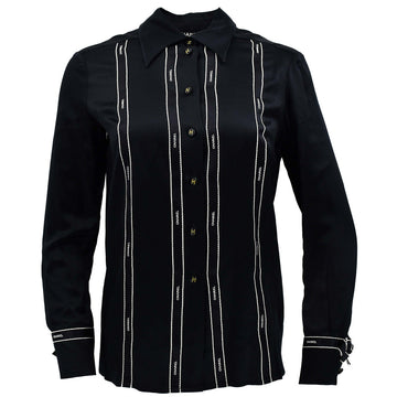 Chanel Fall 1994 logo-print silk shirt #36