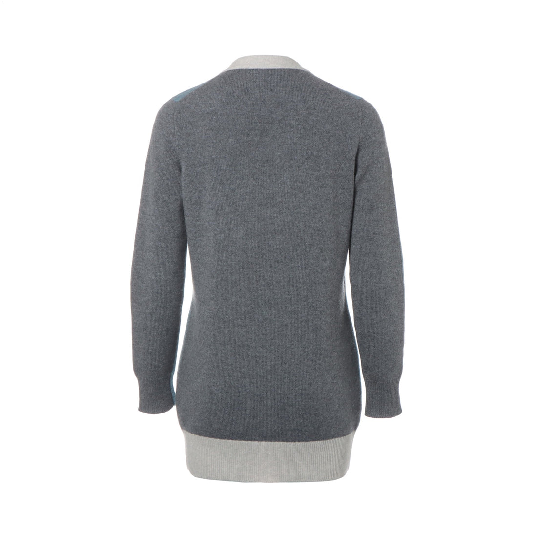 Chanel Coconut Button Casimir Cardigan 34  Blue x Grey P46784