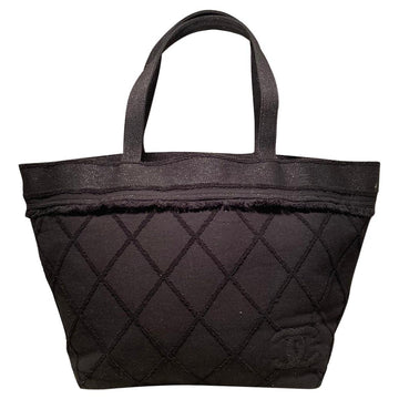 Top Quality Chanel Black Canvas Raw Edge Tote Bag