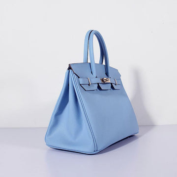 Hermes 35cm Birkin Bag Leather Leather Light Blue Gold