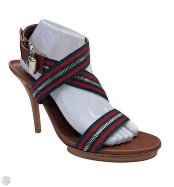Shoes Luxury Designer By Gucci In Brown, Size: 11