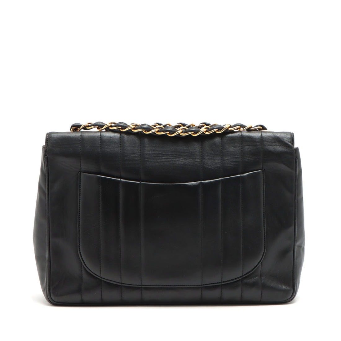 Chanel Deca Mademoiselle  Single Flap Double Chain Bag Black Gold  1st