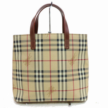 Indistinguishable  Burbe**y London Hand Bag Beige PVC (SHC1-15310)