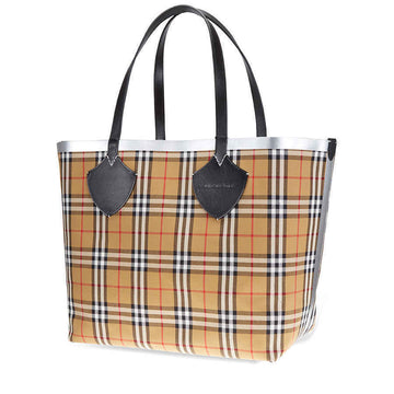 Burberry Giant Reversible Tote in  Check- Black/Silver 80064741