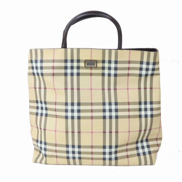 Indistinguishable  Burbe**y Hand Bag Beige PVC (SHC1-15161)