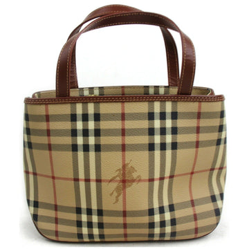 Indistinguishable  Burbe**y London Hand Bag Beige PVC (SHC7-10025)