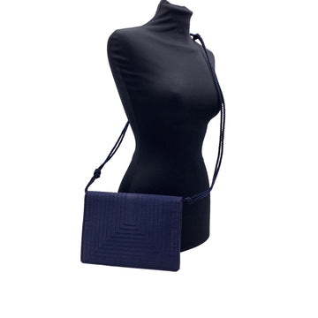 FENDI  Blue Satin Crossbody Bag Or Clutch With Stitchings