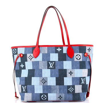 Neverfull Tote Damier and Monogram Patchwork Denim MM