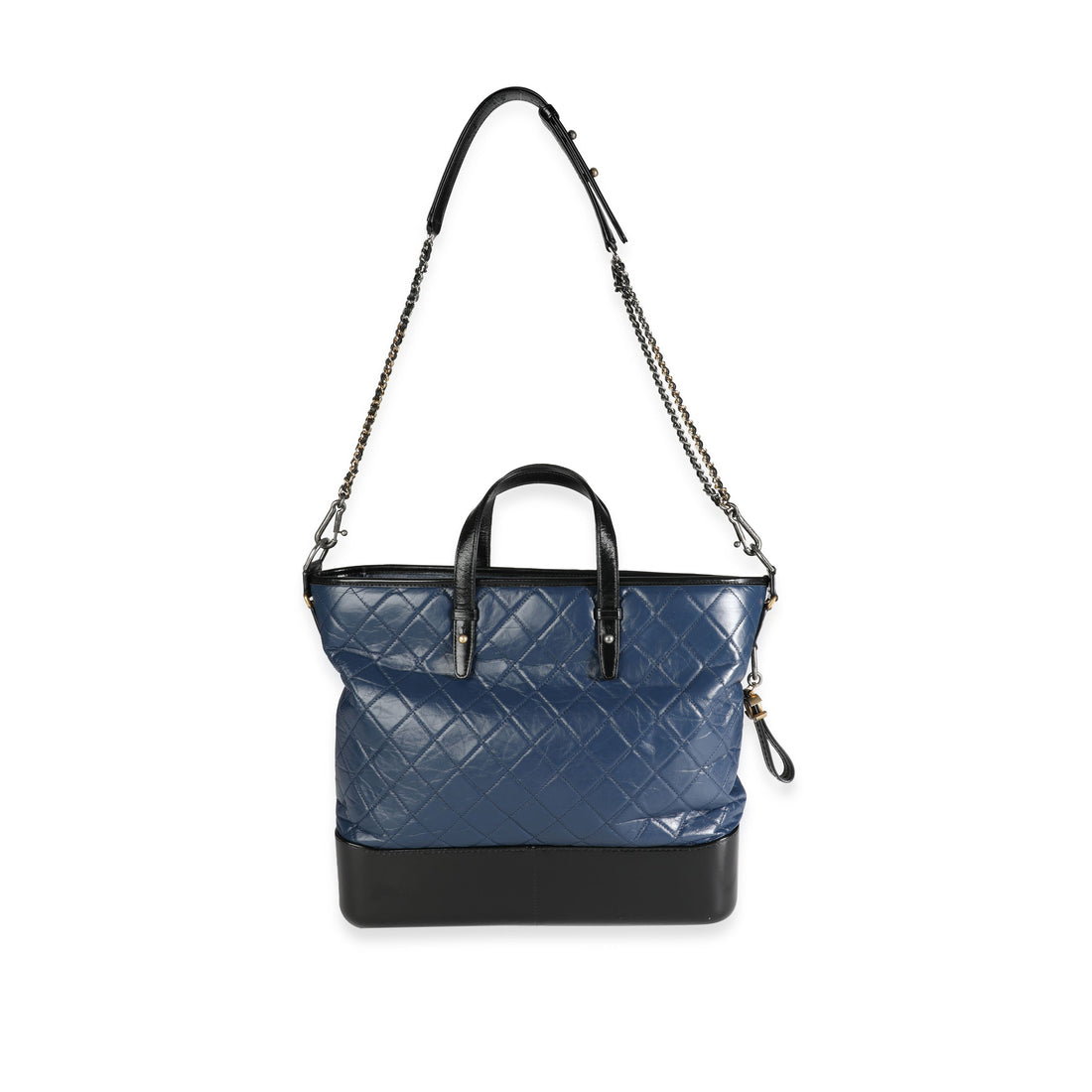 Chanel Black & Blue Quilted CalBNkin Large Gabrielle Shopping Tote