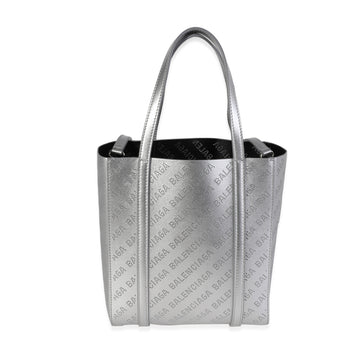 Balenciaga New Silver CalBNkin Logo Perforated XXS Everyday Tote