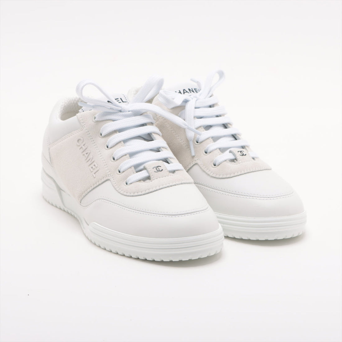 Chanel Coco 24C Leather X  Trainers 35  White G45470 Suedeer