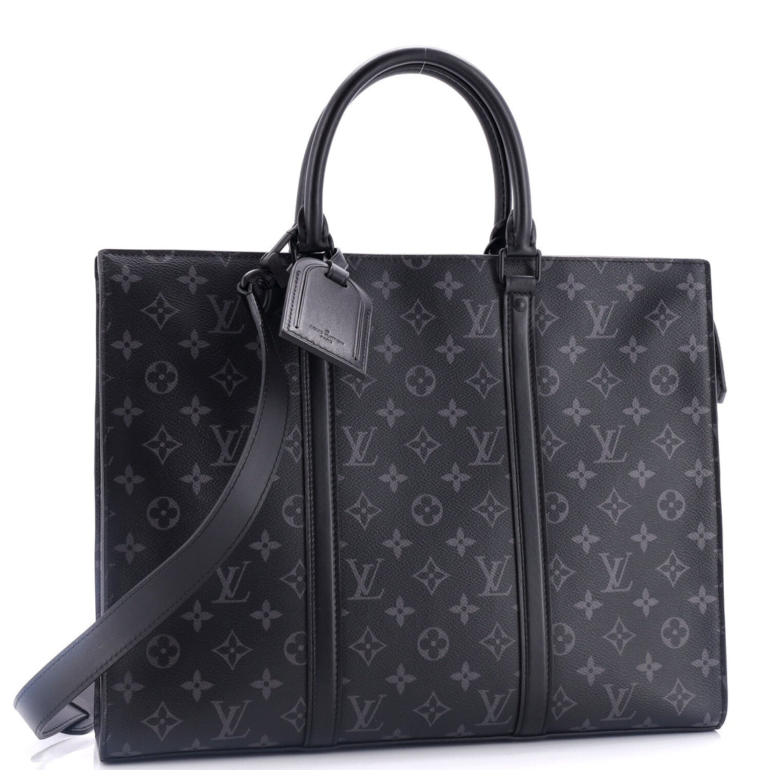 Sac Plat Zipper Tote Monogram Eclipse Canvas Horizontal