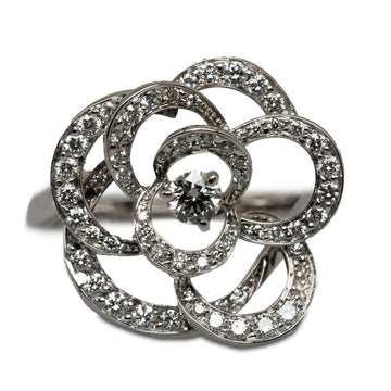 Chanel Camera Collection Ring Ring #50 K18WG White Gold Lady Chanel