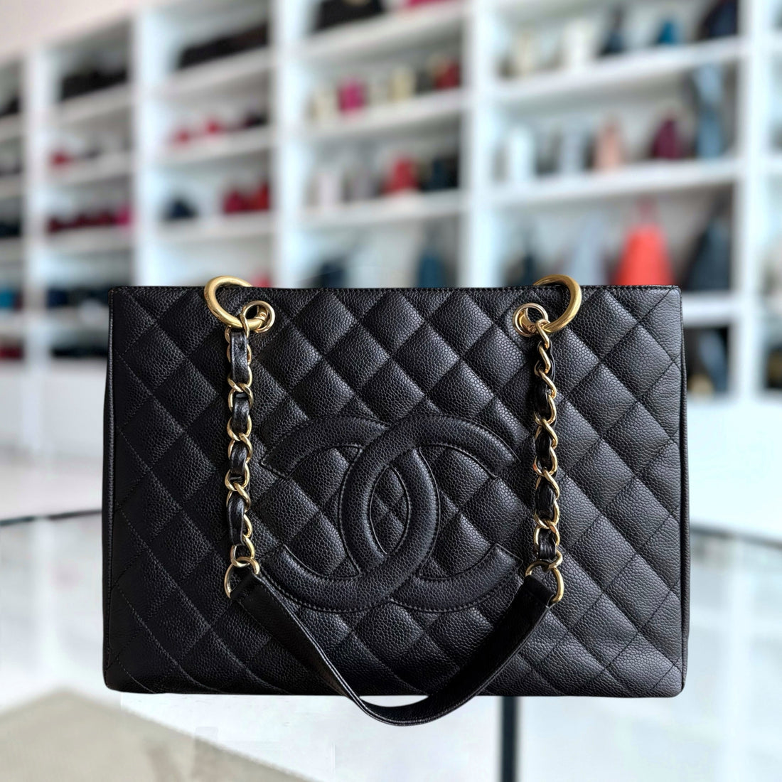 Chanel GST Grand Shopping Tote - Togo/epsom/caviar/clemence/callfskin/cowhide/lambskin Quilted Black Gold Hardware Series 11