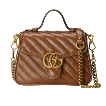 GG GG MARMONT MINI TOP HANDLE BAG BROWN 20CM