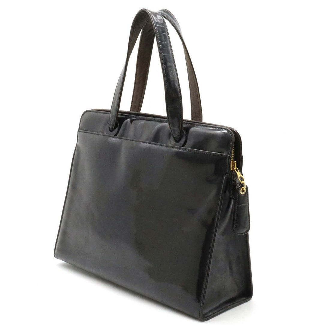 Chanel Logo  Leather Tote Bag Black