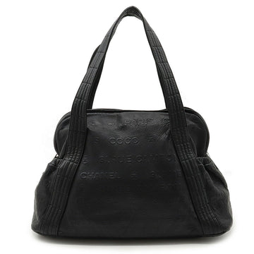 Top Quality Chanel Leather Embossed Logo Mini Boston Tote Bag