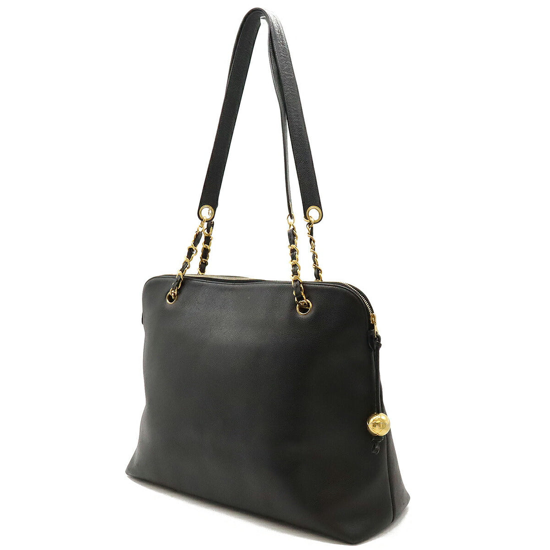 Chanel Leather Coco Ball Chain Shoulder Tote