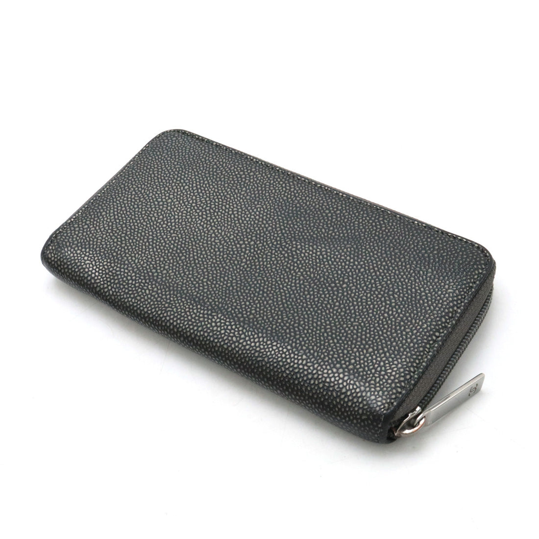 Top Quality Chanel Caviar Skin Round Zip Wallet Metallic Gray