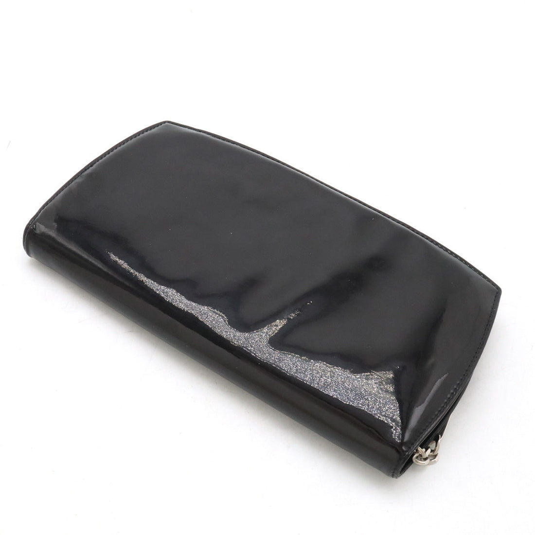 Chanel  Leather Round Zip Wallet Black
