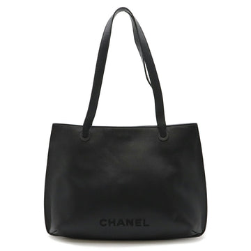 Chanel Leather Logo Tote Bag Black