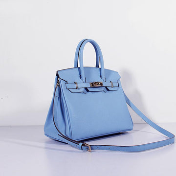 Hermes 30cm Birkin Bag Leather Leather With Strap Light Blue Gold