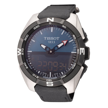 Tissot Men's T0914204604100 T-Touch 45mm Blue Dial Leather Watch
