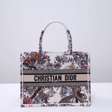 DIR1286 Book bag Tote Embroidery 36.5cm 41.5cm Handbag white printing