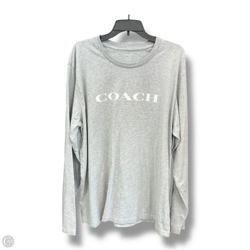 Top Long Sleeve Designer By Coach In Grey, Size: Xxl