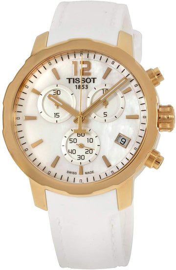 Tissot Women's T0954173711700 Quickster 42mm MOP Dial Leather Watch