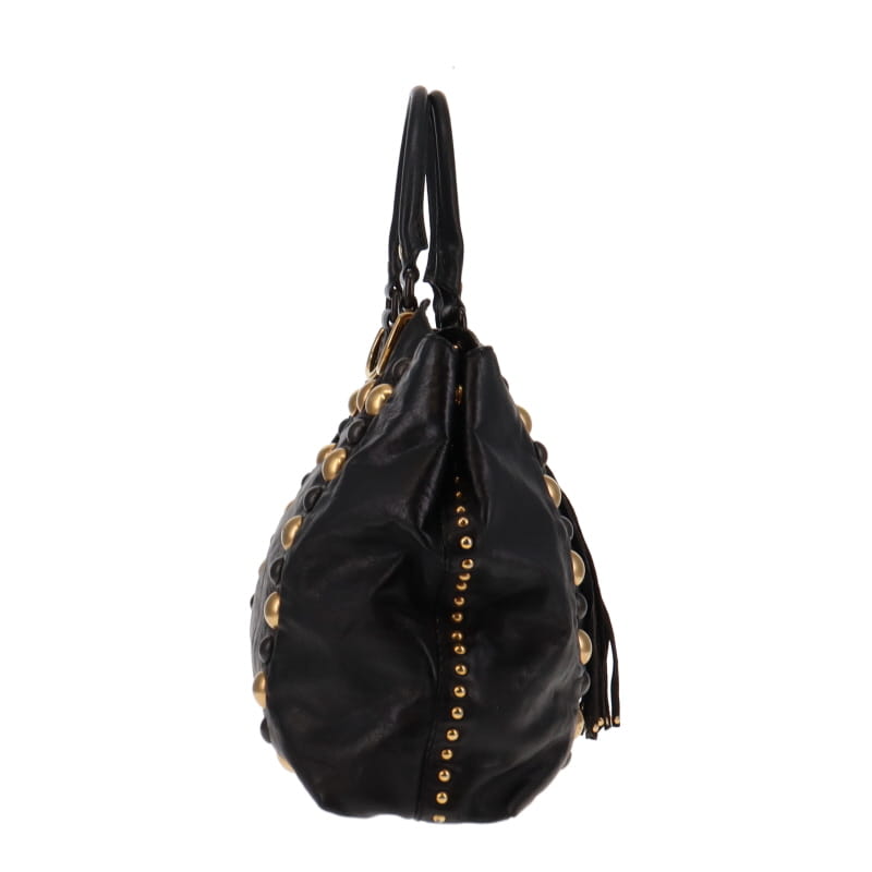 Gucci  Limited Edition Babouska Fringed Tote Black With Studs