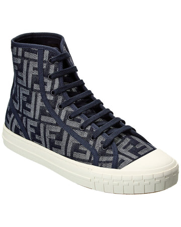 Fendi Domino Ff Canvas High-Top Sneaker