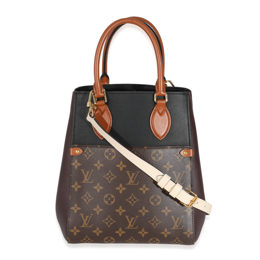 Louis Vuitton Monogram Canvas Leather Fold Tote MM
