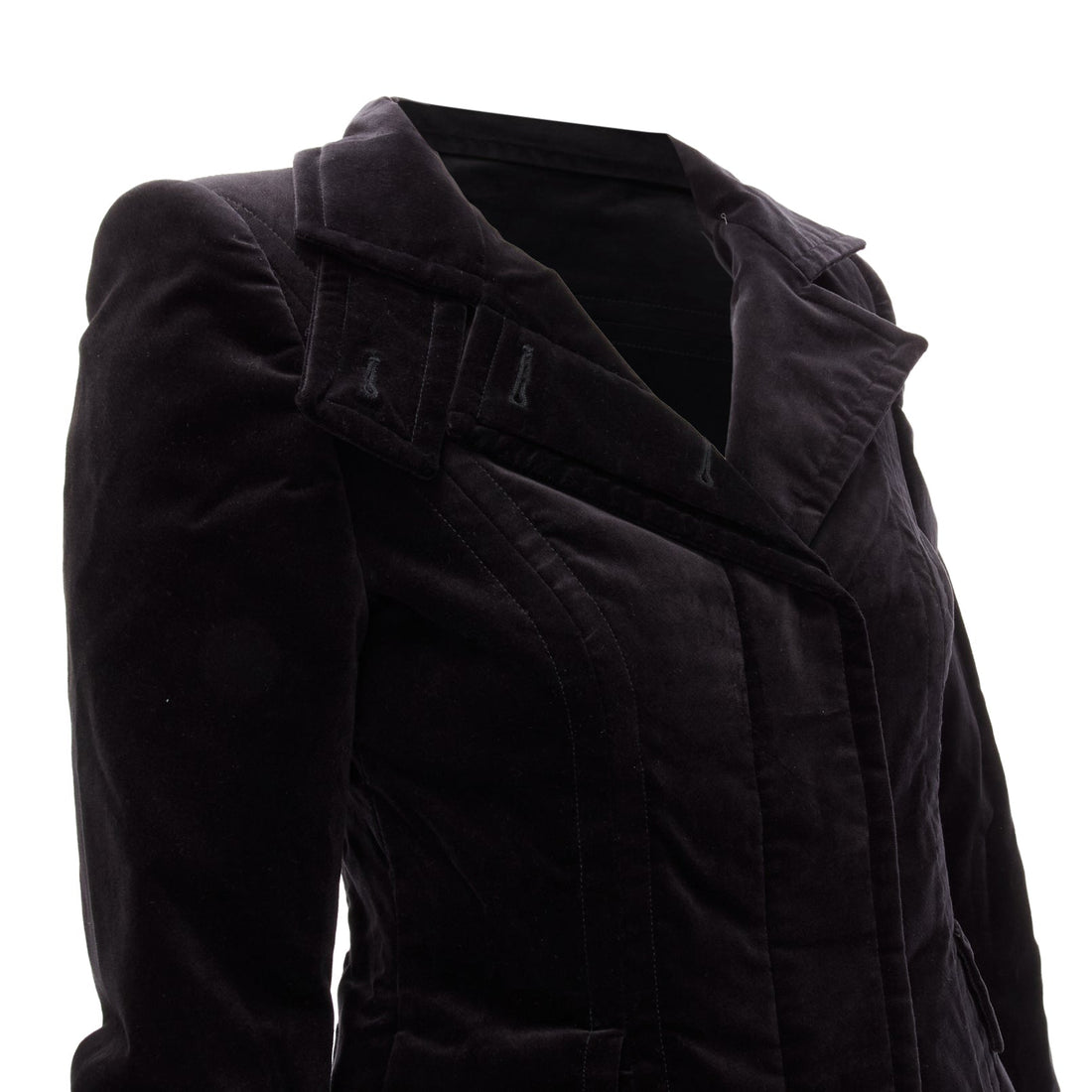 Gucci Tom Ford velour eyelet fitted jacket blazer