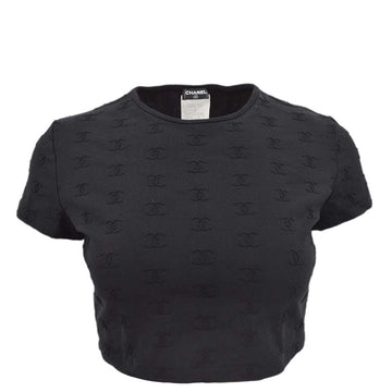Chanel 1997 Spring CC logo-embroidered cropped T-shirt #42