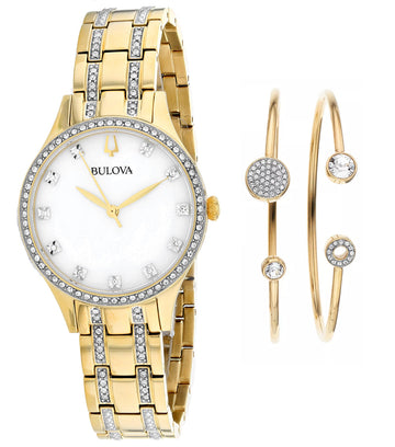 Bulova Women's 98X119 Crystal Gift Set 32mm Quartz Watch