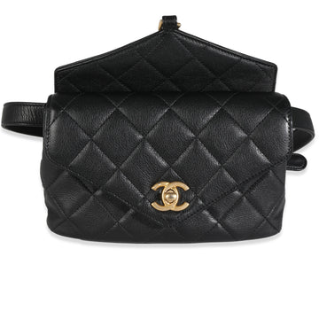 Chanel Black Quilted CalBNkin Carry With Chic New Waist Bag