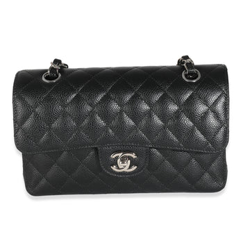Chanel Black Quilted Caviar Small Classic Double New Bag