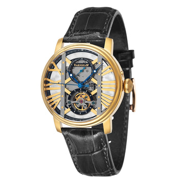 Thomas Earnshaw Men's West Minster 42mm Gold Dial Leather Watch