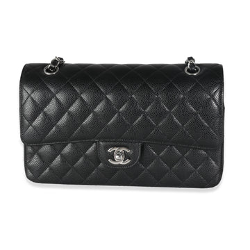 Chanel Black Quilted Caviar Medium Double Classic New Bag