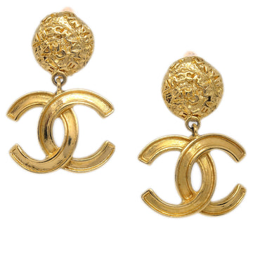 Chanel Gold Dangle Earrings Clip-On 95A